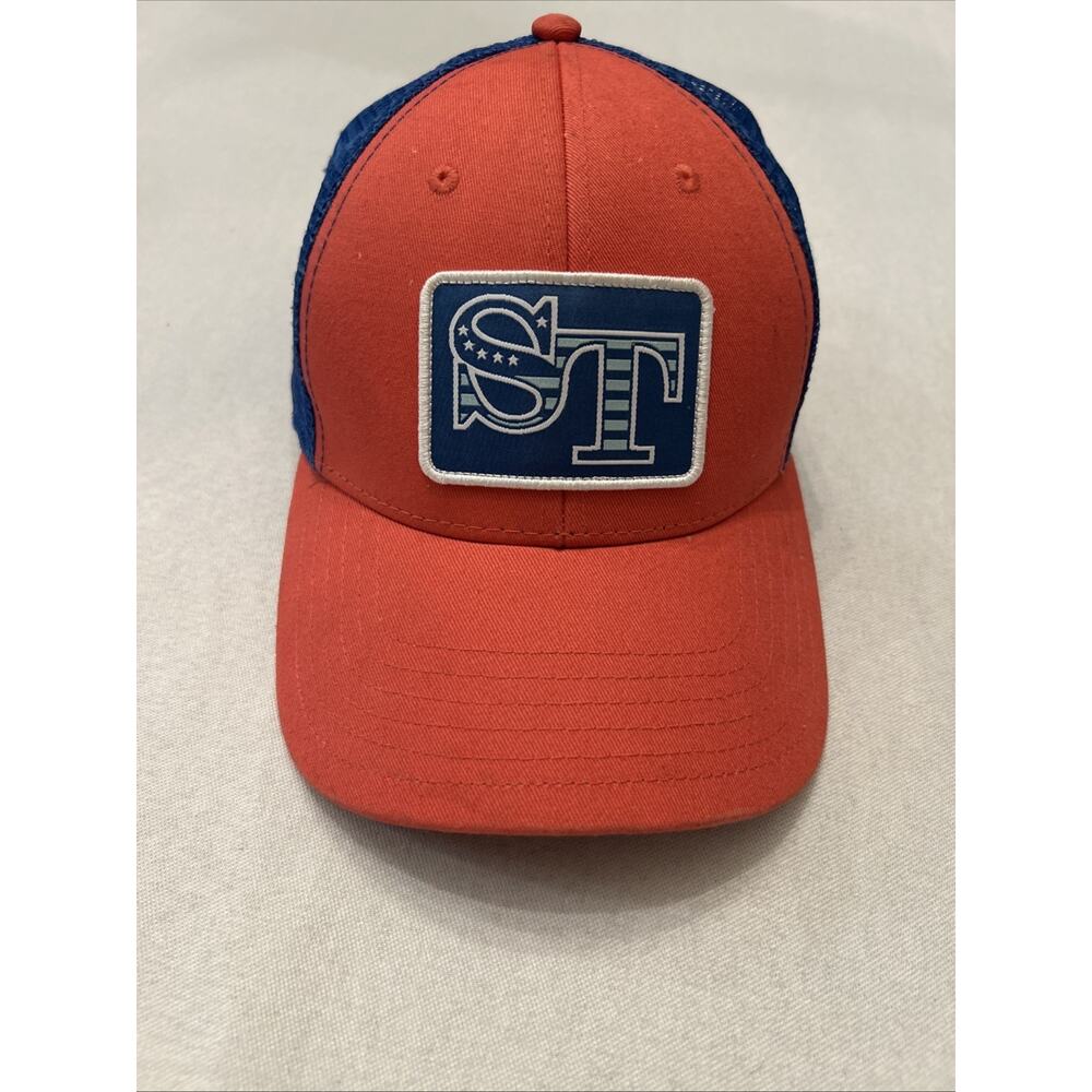 Southern Tide Trucker Hat Classic Patch Logo Blue Coral One Size
